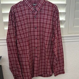 Express Men's Red Plaid Shirt Modern Fit